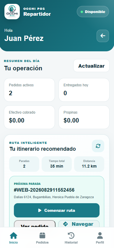 Inicio repartidor