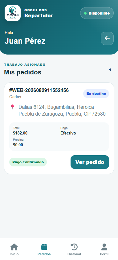 Pedidos repartidor